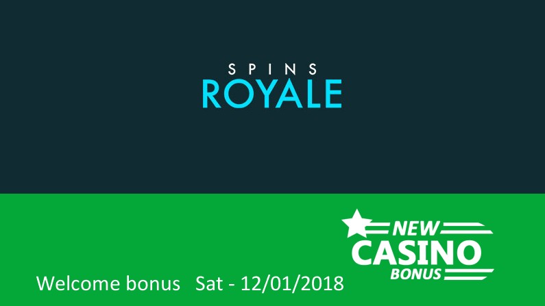 Spins Royale Casino promotion, 25 bonus spins on Starburst, 1st deposit bonus