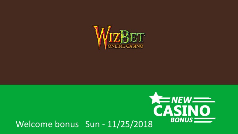 New WizBet Casino bonus offer, 200% up to 400$ in bonus, 1st deposit bonus